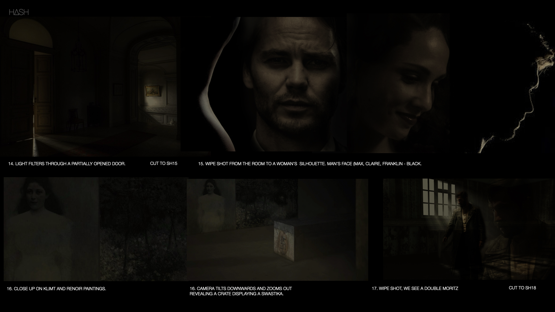 Storyboard - dalle stanze ai volti, inquadrature 14-18