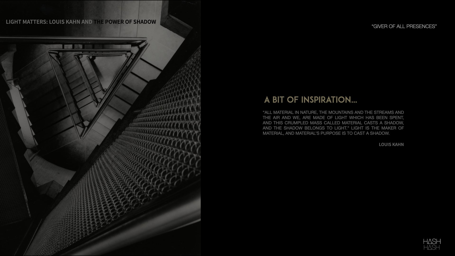 Ispirazione - Louis Kahn e la potenza dell'ombra