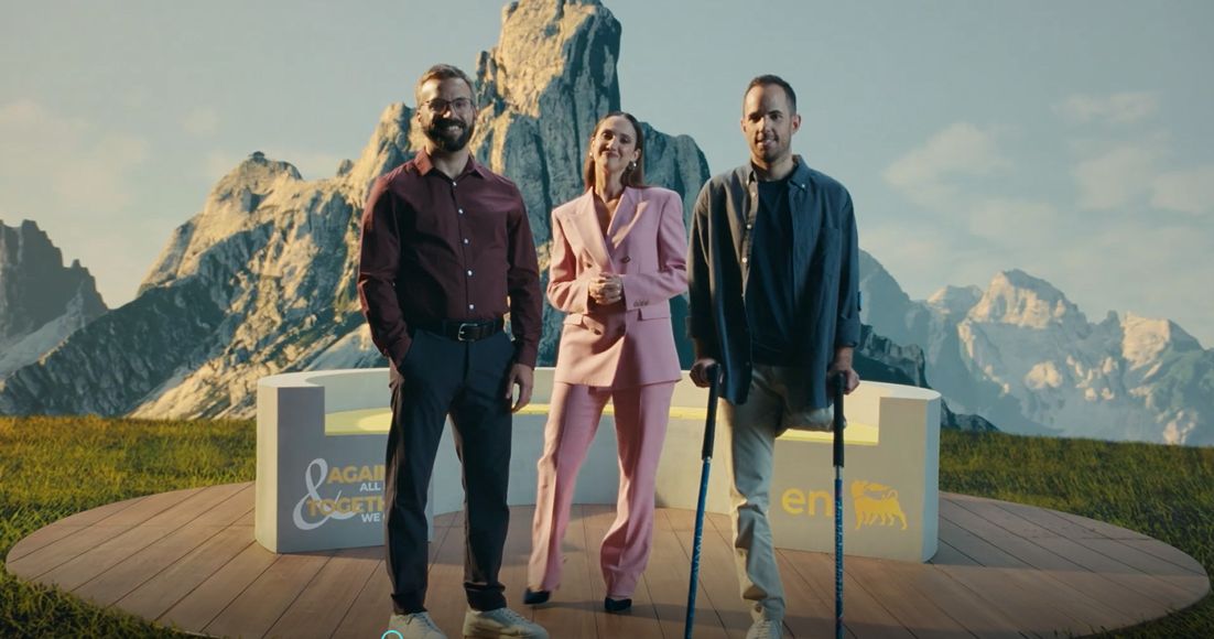 ENI Milano Cortina - ospiti in posa sul set